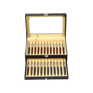Grande capacite boite de rangement pour stylo vitrine avec fenetre et tiroir design.