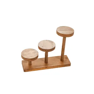 Wooden walnut color 3-tier display stand for jewelry and action figure multi-layer storage rack new
