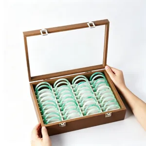 Walnut Wood Jewelry Box Bracelet Storage Case With Glass Lid Velvet Lining Jewelry Organizer Display Box