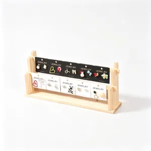 Holz Ohrring Display Ständer doppelte Schicht Schmuck Organizer Halter für Shop Dekoration.