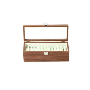 Houten Armbanden Opbergdoos met Glazen Deksel Sieraden Display Vitrine voor Dames