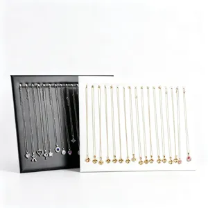 Présentoir à Bijoux Moderne Minimaliste pour Collier Boucle d'Oreille Bracelet Organisateur en Cuir PU Velours Support Déco Maison Table