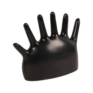 Schwarzer PVC Sechs-Finger Ringhalter Schmuck Display Ständer Tisch Organizer