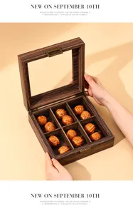 Retro wooden walnut storage box with glass lid and multi compartments for display and collection.