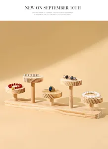Houten sieraden display stand 5-laags creatieve ring armband organizer bureau plank
