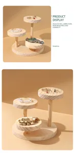 Solid wood 3-tier jewelry display stand for bracelets rings watches elegant desktop organizer