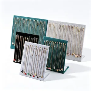 Expositor de joyas de terciopelo organizador de collares soporte multicapa tienda
