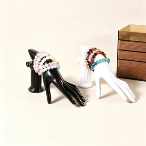 PVC Hand Model Jewelry Display Stand Artistic Mannequin Hand Ring Holder Bracelet Organizer Roman Column Base For Retail Store