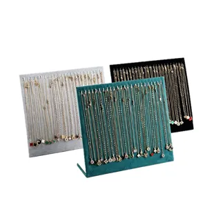 Soporte de exhibición de collar de terciopelo organizador de joyas multicolor para colgar cadenas