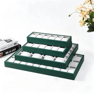 Green Watch Storage Tray Multi-Layer Watch Display Box Showcase Organizer for Retail