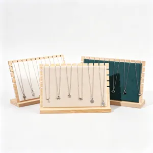 Wood Jewelry Display Stand Necklace Organizer Pendant Holder Wood Display Board Premium Jewelry Display Prop For Shop Home