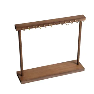 Solid wood necklace display stand jewelry hanging rack bracelet and necklace organizer holder