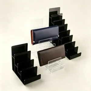 Clear Acrylic Tiered Display Stand Multi-layer Wallet Sunglasses Organizer Rack Desktop Transparent Ladder Riser For Mobile Phone Makeup Mask Storage