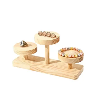 Houten sieraden display standaard, 3-laags organizer houder voor ringen, armbanden en accessoires