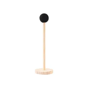 Hölzerner Haargummi Halter Haarschmuck Display Ständer Organizer mit schwarzer Kugel.