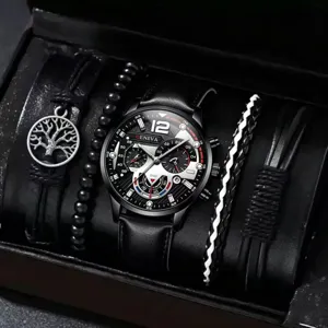 Montre quartz homme et bracelet ensemble luxe mode casual bracelet de montre boite