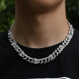 Heren hip hop iced out cubaanse ketting 13mm koper zirconia mode sieraden accessoire
