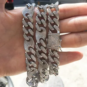 Heren hiphop iced out Cubaanse schakelketting armband, zware kubieke zirconia sieraden.