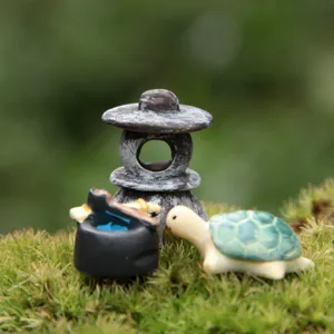 Miniatur Steinlaterne Schildkröte Harztopf Mikro Landschaft Sukkulenten Garten DIY Dekor