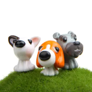 Mignonnes Figurines de Chien Miniatures PVC Chiot de Dessin Animé Statue Pour Bonsai Succulentes Jardin des Fées Micro Paysage Bricolage Décor