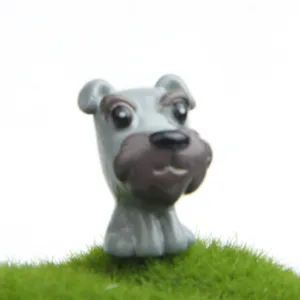 Figurine miniature de chien en resine pour decoration de plantes en pot de micro-paysage.