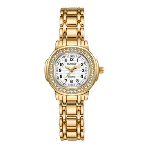 Luxus Quadratisch Strass Quarzuhr Für Damen Mode Elegant Metallgliederarmband Analoge Armbanduhr Legierung Armbanduhr Geschenk