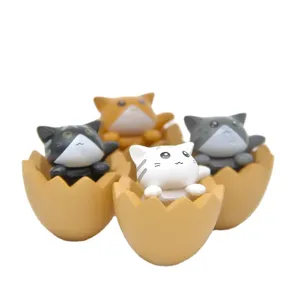 Süße Katzen in Eierschale Figuren, kleine Miniatur Tier Statuen für DIY Mikro Landschafts Dekor.