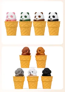 Nahaufnahme Detail von süßen Tier Eiswaffel Harz Spielzeug, ideal für Autodeko und Schreibtisch.