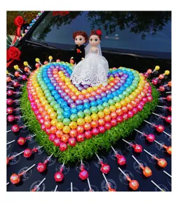 Wedding car decoration heart lollipop suction cup set romantic bridal vehicle ornament