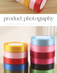 Colorful ribbon detail shot, perfect for floral bouquet packaging and gift wrapping craft.