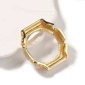 Goudkleurige diamant beklede horloge modificatie bezel case compatibel sport accessoire