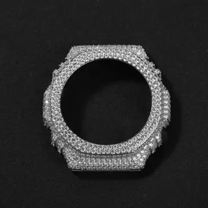 Metaal horloge bezel geplaveid met kristal diamanten voor luxe aangepaste kast