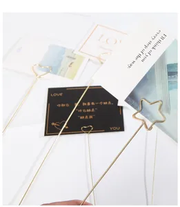 Metal card holders floral picks bouquet accessories decorative wire clips for flower arrangement decor