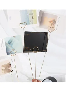Metal floral card picks wire photo holders for bouquet packaging and florist supplies