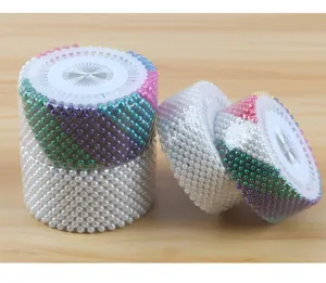Épingles à tête de perle ensemble roue épingles droites colorées pour couture artisanat DIY