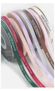 Colorful satin ribbon for flower bouquet packaging, 1cm wide decorative ribbon for gifts.