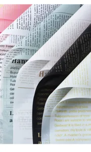 Waterproof floral wrapping paper with botanical English print for gorgeous bouquets.