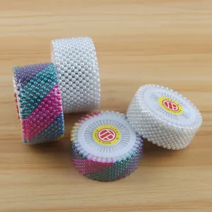 Épingles à tête de perle roue d'épingles de couture colorées décoratives pour la couture