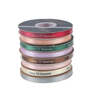 Colorful fabric ribbon roll set 1cm width floral packaging gift wrapping decorative satin ribbon