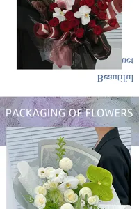 Blumenverpackungspapier fuer romantische Blumenstraeusse, elegantes Design zum Valentinstag.