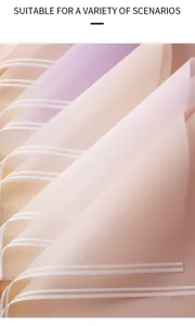 Papier d'emballage pour fleurs imperméable givré dégradé avec doubles lignes pour de beaux bouquets.
