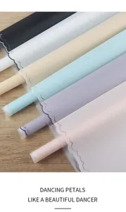 Waterproof floral wrapping paper detail, Korean handkerchief paper rolls with scalloped edges.