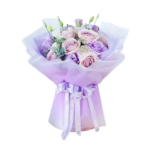 Paarse verloop bloemen inpakpapier boeket romantische rozen cadeauverpakking set materiaal