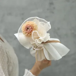 Filet d'emballage de fleurs en fil de vague de perle tulle plissé pour bouquet 4 yards