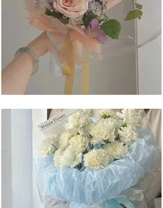 Vue détaillée du papier d'emballage imperméable pour fleurs et bouquet pour les fleuristes DIY.