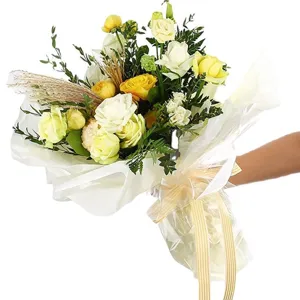 Bloemeninpakpapier parelmoer vloeipapier boeket achtergrond voering voor Valentijnsdag cadeau.