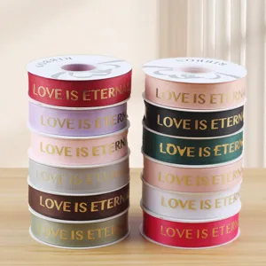 Goldprägung Englisches Buchstaben Band DIY Blumen Geschenkverpackung Band Kunst Handwerk Kuchen Wickelband