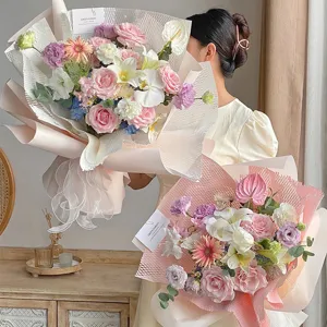 Papier d'Emballage d'Art Floral Creux en Maille Nid d'Abeille Rouleau Matériel d'Emballage Cadeau Décoration de Bouquet