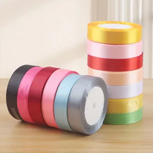 Floral Packaging Ribbon Satin Ribbon Roll For Gift Wrapping Flower Bouquets DIY Craft Wedding Party Decoration