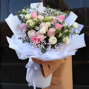 Papier de Soie Couleur Unie Style Coréen Matériau d'Emballage Floral Bouquet Emballage Cadeau